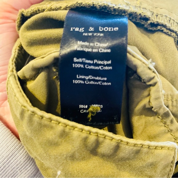 Rag & Bone Field Cotton Jogger In Dark Olive Green sz 24 - Picture 8 of 8